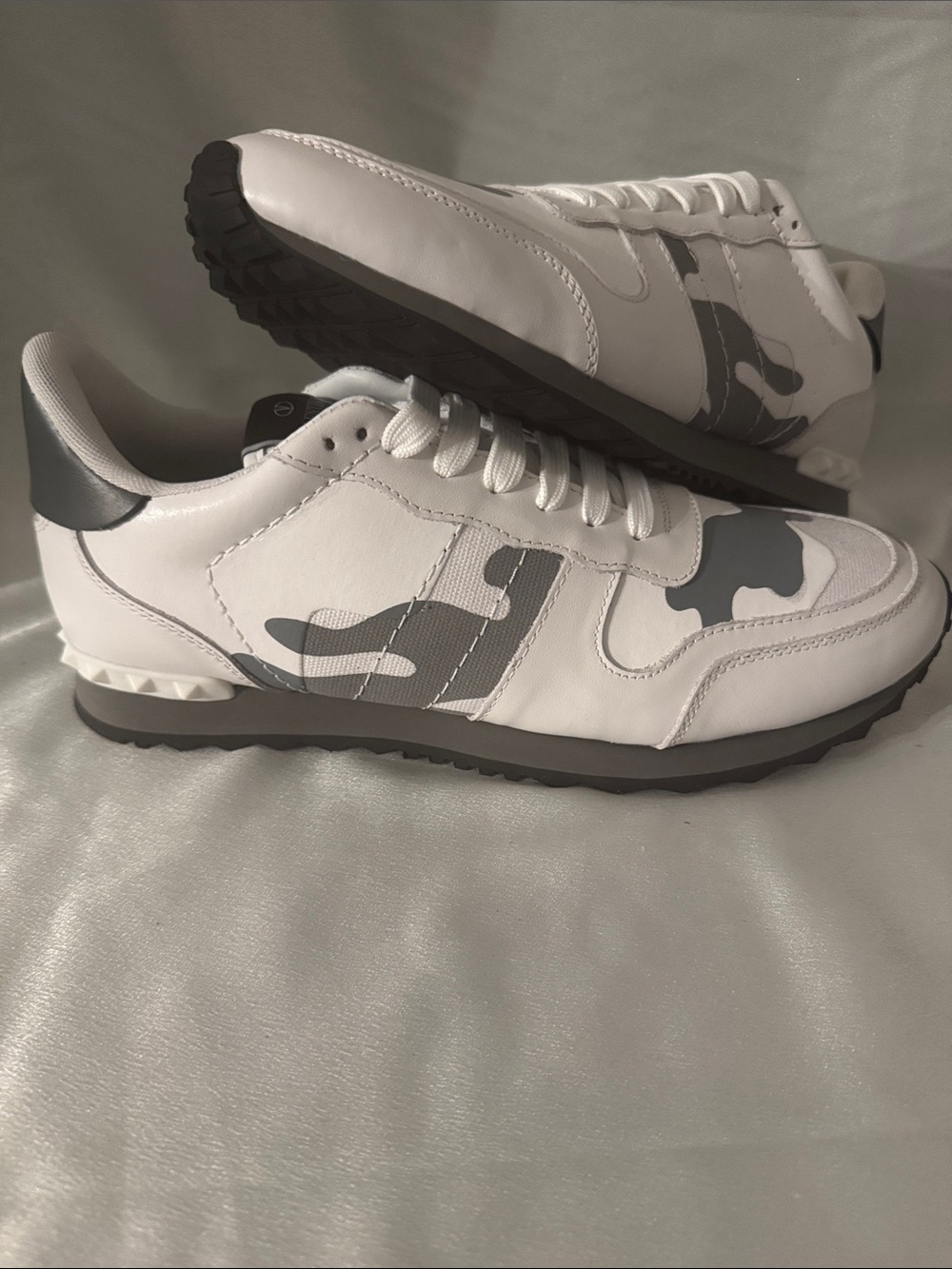 New! White and Grey camouflage Valentino Garavani Rockrunner sneakers!